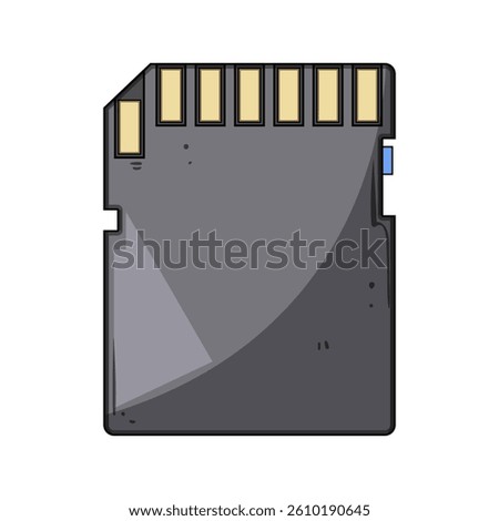 terabyte sd card cartoon. read write, transfer secure, digital flash terabyte sd card sign. isolated symbol vector illustration
