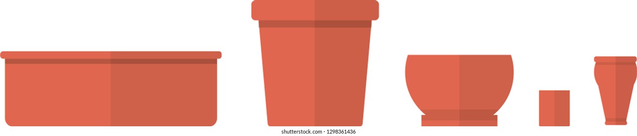 Teracotta pots in various shapes