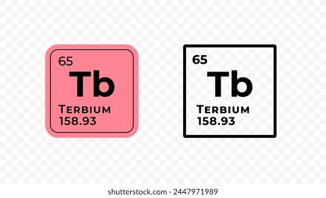 Terbium, chemical element of the periodic table vector design