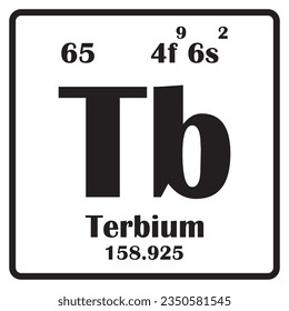 Terbium element icon vector illustration symbol design