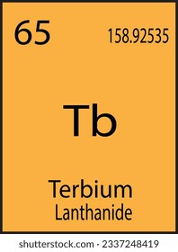 Terbium Element Vector icon, Periodic Table Element