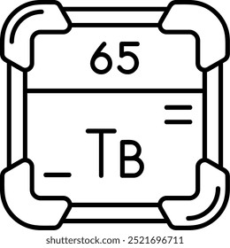 Diseño de icono de Vector de línea Terbium