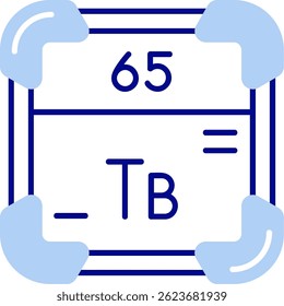 Diseño de icono de Vector de línea Terbium