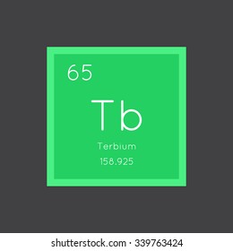Terbium simple style tile icon. Chemical element of periodic table. Vector illustration EPS8