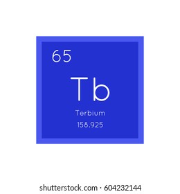 Terbium simple style tile icon. Chemical element of periodic table. Vector illustration EPS8