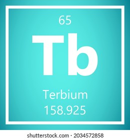 Terbium Tb Periodic Table of Elements, Atomic Mass Vector Illustration.
