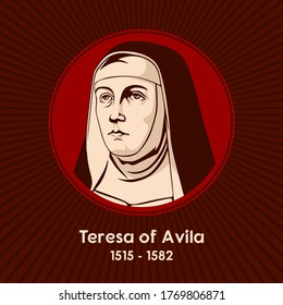 Teresa of Avila (1515 - 1582), a Carmelite nun, prominent Spanish mystic, religious reformer, author, theologian of the contemplative life and of mental prayer.