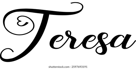Teresa - black color - first name - ideal for websites, e-mails, presentations, greetings, sublimation cards, cricut, t-shirt, sweatshirt, prints, cricut, silhouette,