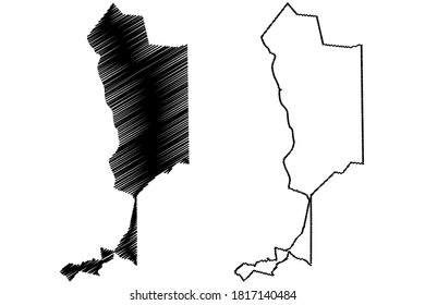 Teresina City (Federative Republic of Brazil, Piaui State) map vector illustration, scribble sketch City of Teresina map