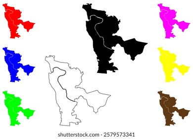 Teresina city (Federative Republic of Brazil, Piauí or Piaui state) map vector illustration, scribble sketch Teresina map