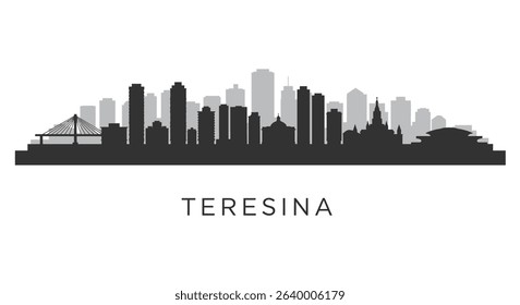 Teresina Skyline Vector Cityscape Silhouette.