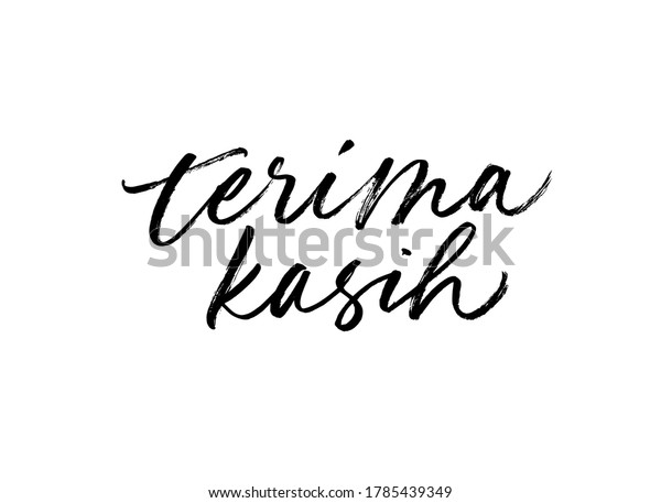 Terima Kasih Ink Brush Vector Lettering Stock Vector Royalty Free 1785439349