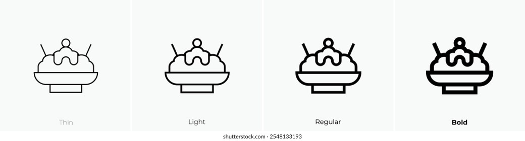 teriyaki icon. Thin, Light Regular And Bold style design isolated on white background