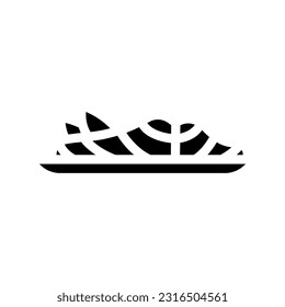 teriyaki salmon japanese food glyph icon vector. teriyaki salmon japanese food sign. isolated symbol illustration