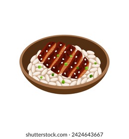 Teriyaki traditional Japanese dish vector illustration