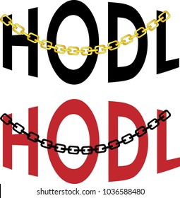 term in crypto-currency trades HODL text-based logo