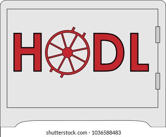 term in crypto-currency trades HODL text-based logo
