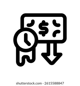 term loan line icon. Clean and minimalist vector icon for websites, mobile apps, presentations, and logos. Fully scalable and customizable for any project.