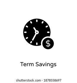 Term Savings icon in vector. Logotype