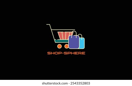 The term "Sphere" suggests a global or all-encompassing nature, indicating that the e-commerce platform connects buyers and sellers from around the world. its use for E commerce. Text is LOGOTYPE.