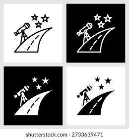 Begriff Vision Icon mit schwarz-weißem Hintergrund