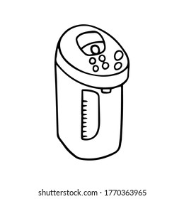 Termal sweat tea pot doodle icon isolated