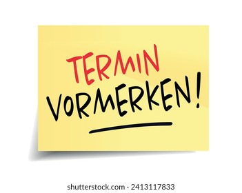 Termin vormerken, salva la fecha en alemán