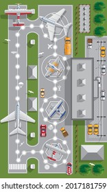 Terminal of the airport. Board game. View from above. Vector illustration.