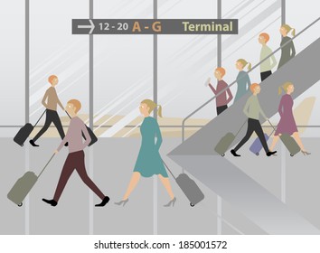 Terminal Airport cartoon vector
