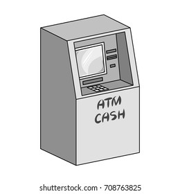 Terminal, ATM for receiving cash. Terminals single icon in monochrome style isometric vector symbol stock illustration web.