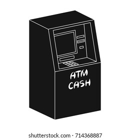 Terminal, ATM for receiving cash. Terminals single icon in black style isometric vector symbol stock illustration web.