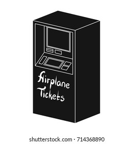 Terminal for aviation tickets. Terminals single icon in black style isometric vector symbol stock illustration web.
