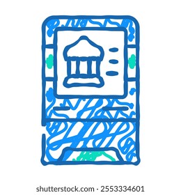 terminal bank atm doodle icon sketch vector. terminal bank atm sign. isolated symbol illustration