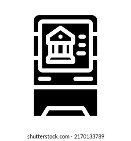 terminal bank atm glyph icon vector. terminal bank atm sign. isolated symbol illustration