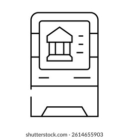 terminal bank atm line icon vector. terminal bank atm sign. isolated contour symbol black illustration
