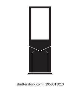 Icono negro del vector del banco terminal. Tarjeta de banco de ilustración vectorial en fondo blanco. Icono de ilustración negra aislada del pago terminal.