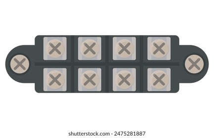 Terminal block connector for joining electrical wires. Vector illustration