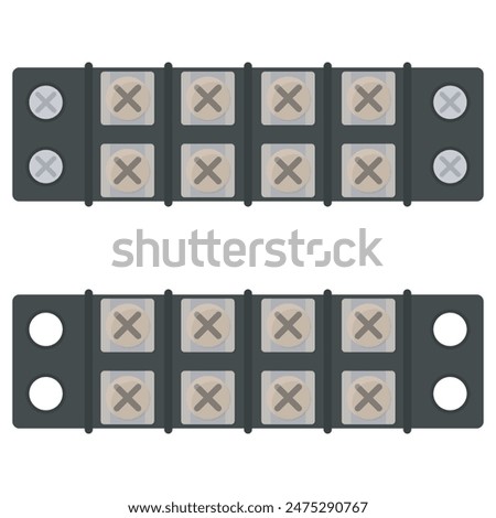 Terminal block connector for joining electrical wires isolated on white background