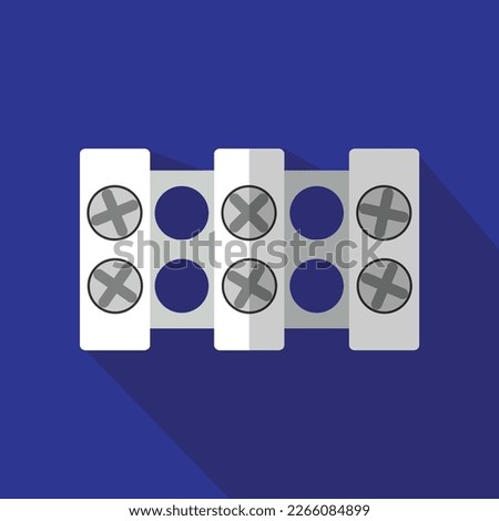 Terminal Block Flat Design Icon Vector illustration