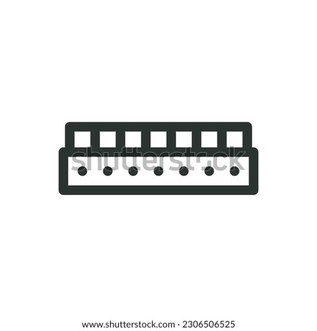 Terminal block isolated icon, panel mount barrier terminal block vector icon with editable stroke