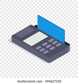 Terminal card isometric icon 3d on a transparent background vector illustration