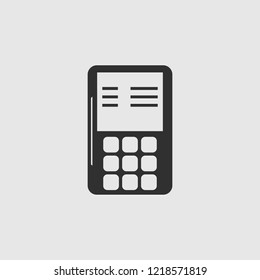 terminal, card machine, vector icon, illustration