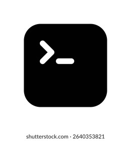 Terminal or command line icon representing coding, programming, developer tools, or system console commands.