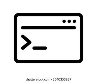 Terminal or command line icon representing coding, programming, developer tools, or system console commands.