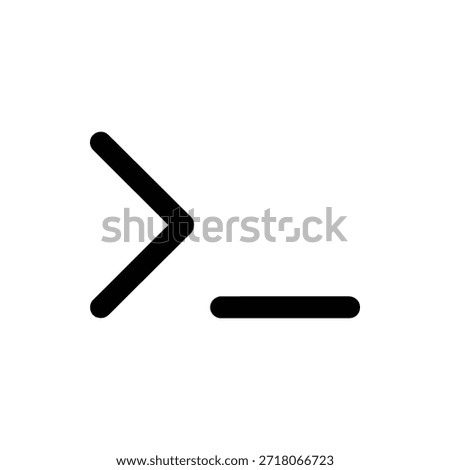 Terminal command prompt symbol representing coding and system administration