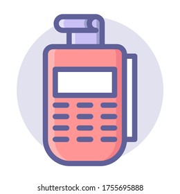 Terminal - credit card machine vector - color icon