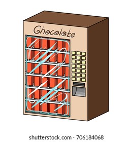 A terminal with different kinds of chocolate. Terminals single icon in cartoon style isometric vector symbol stock illustration web.