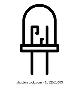 Terminal-Diode-Symbol Umriss-Terminal-Diode-Vektorsymbol für Webdesign einzeln auf weißem Hintergrund