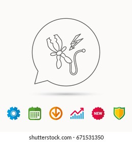 Terminal electrical clips icon. Charging the battery sign. Calendar, Graph chart and Cogwheel signs. Download and Shield web icons. Vector