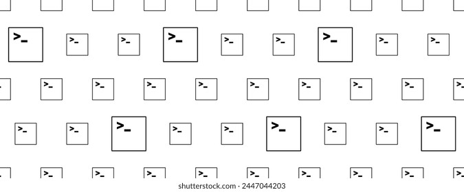 Terminal Emulator Icon Seamless Pattern, Terminal Application Display Architecture, Shell Text Terminal, Terminal Window, Command Line Interfaces Prompt Vector Art Illustration